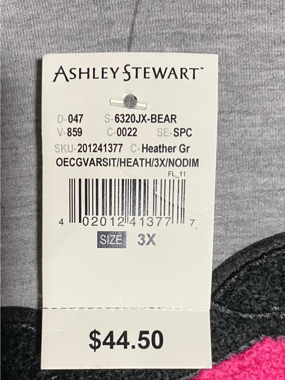 Gray Hooded Sweatshirt Dress with Hip Hop Streetwear Bear Graphic - Picture 6 of 11